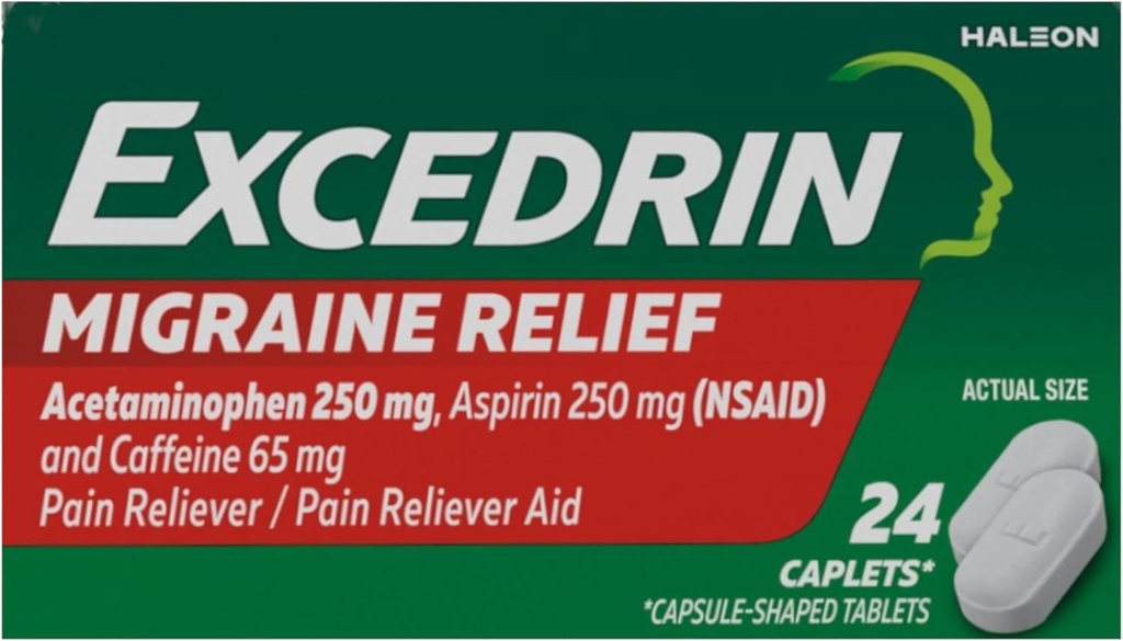 Excedrin 편두통 고통 Reliever 모자릿 24 ea (포장 3)