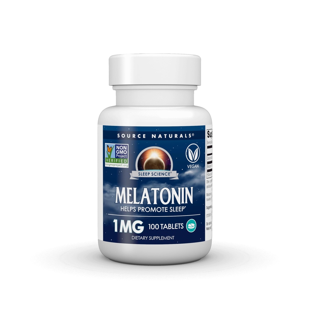근원 자연적인 Melatonin 1 mg - 100개의 정제