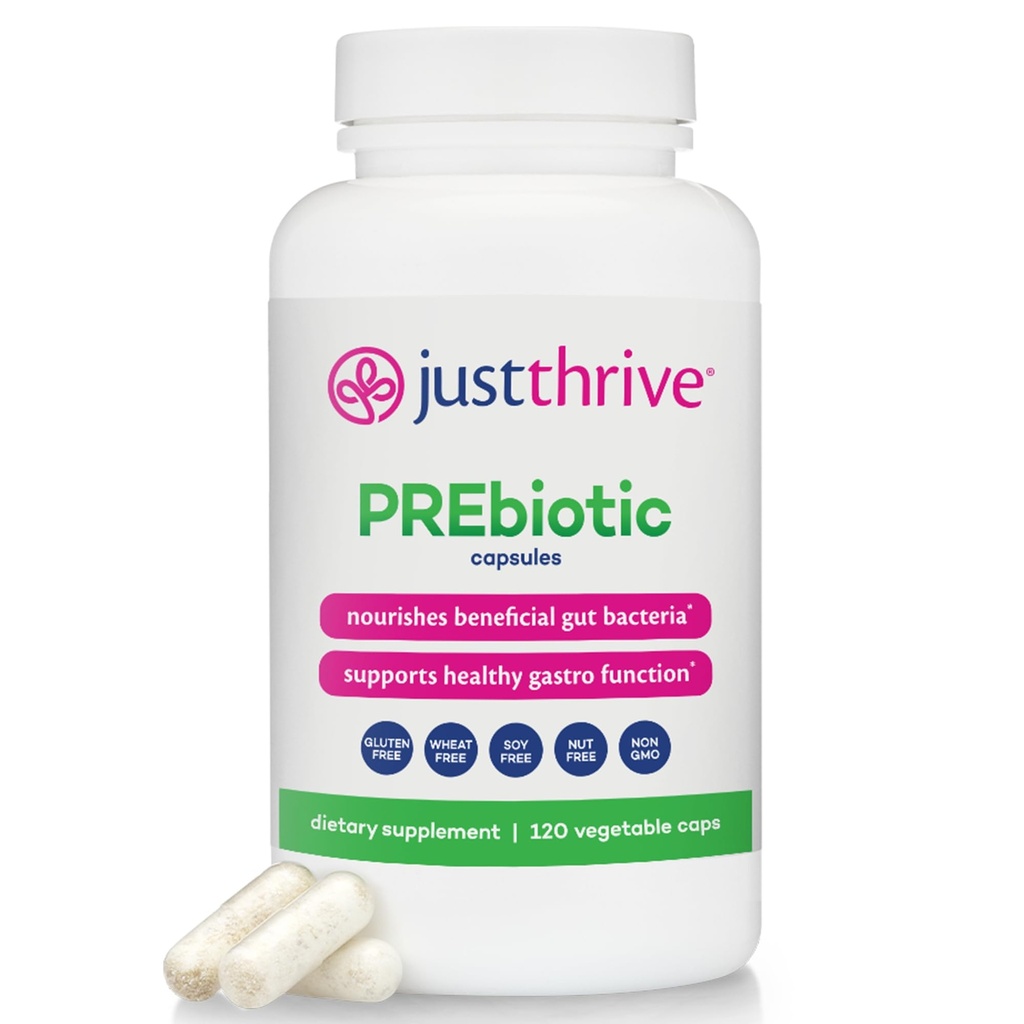 그냥 Thrive PREbiotic 캡슐 - Gut 건강 및 면역 지원을위한 Prebiotic 혼합, 120 캡