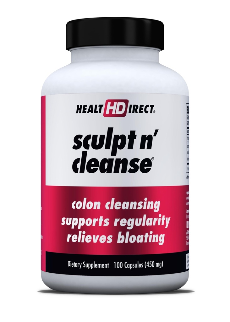 HEALTH DIRECT Sculpt n' Cleanse - 소화 건강 및 일반에 대한 초본 콜론 클렌징 - 천연 Detox & Gut Flush 보충 - 100 Veggie 캡슐
