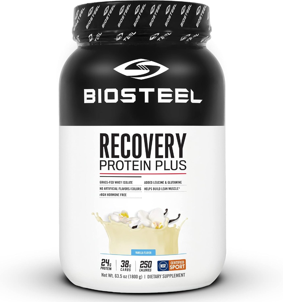 BIOSTEEL 회복 단백질 플러스 분말 보충교재, 잔디 먹이는 및 비 GMO 공식, 바닐라, 27의 서빙