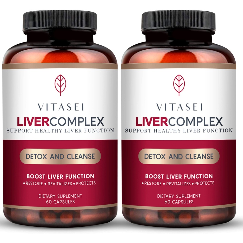 VITASEI Liver Cleanse Detox & Repair, Liver Complex W/Milk Thistle Extract, Garcinia, Curcumin C3, 지원 초본 다이어트 보충, 여성 및 남성, 60 캡슐 (팩 2)