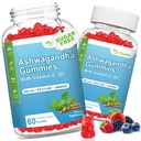 여자를 위한 비타민 D를 가진 2 팩 Ashwagandha Gummies & 남자, 설탕 자유로운 Vegan 1000MG Ashwagandha 보충교재 거미 & 비타민 C, 120 조사