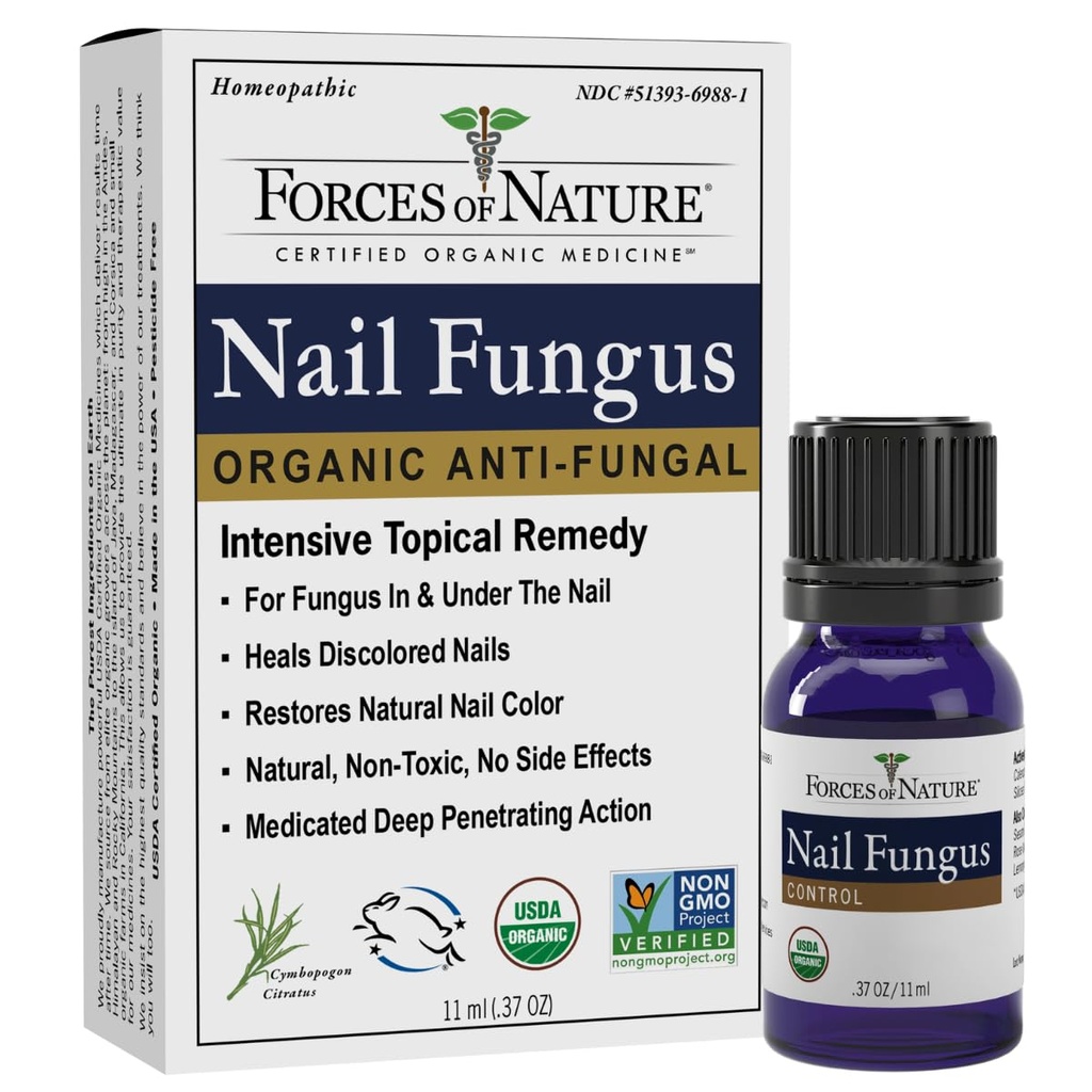 자연 Toenail Nail Fungus 치료의 힘, 유기 항진균성 Restores Toenails와 Fingernails의 외관, 금박, 건조, 손상 & 변색된 못, .37 fl oz를 위한 Homeopathic 약