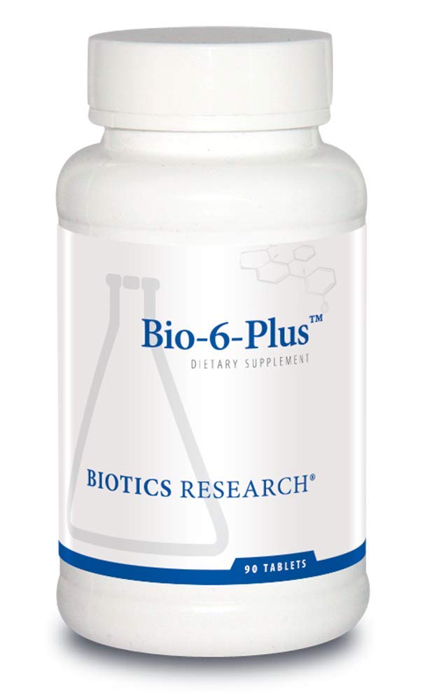 생물 연구 생물 6 더하기 소화 지원, 지원 Pancreatic 기능, 50,000 NF 단위 Amylase, 9,300 NF 단위 Lipase, 50,000 NF 단위 Protease, Pancreatic 및 소화 효소 90 정제
