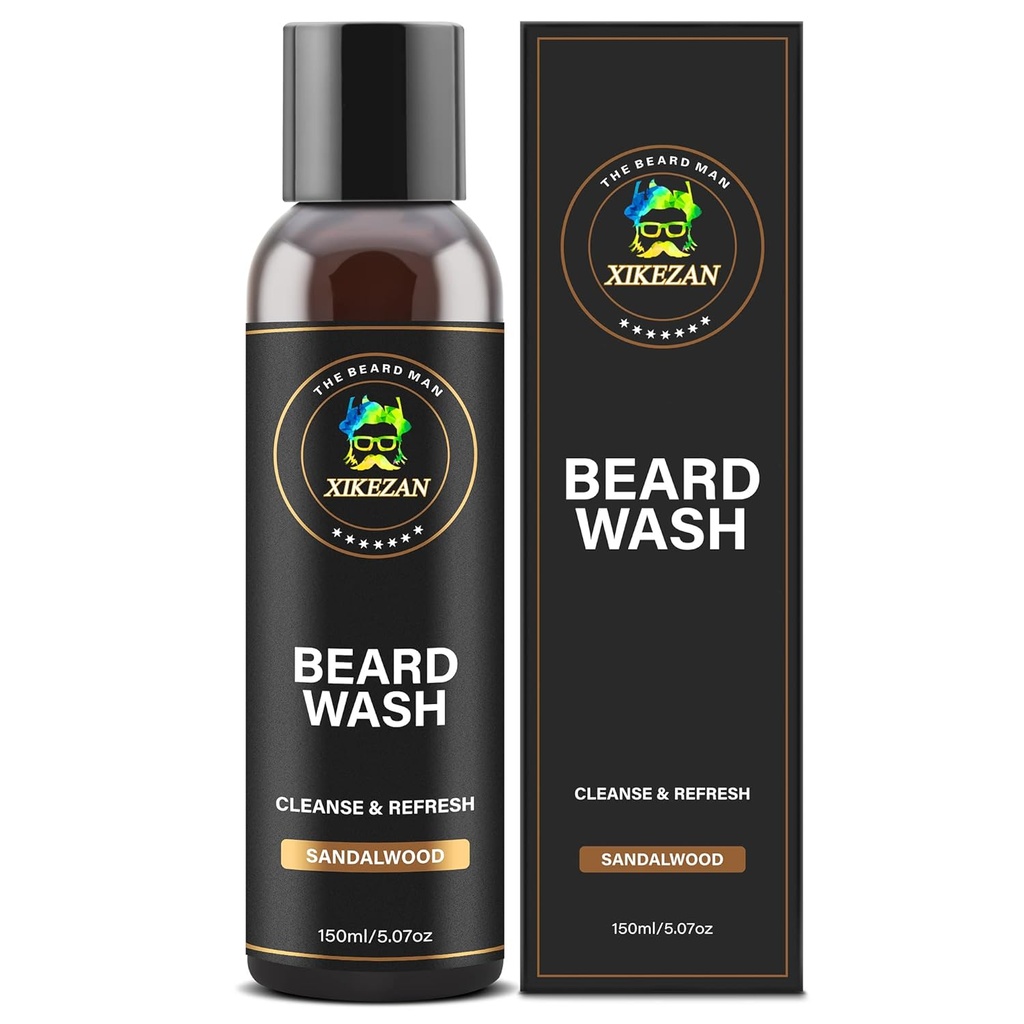 XIKEZAN Beard Wash 샴푸 w/Natural Biotin Argan & Jojoba Oils Deeply Cleans Smooths Soften & Strengthens,Christmas Stocking Stuffers 아버지의 날 선물 남성 아빠 Boyfriend 남편