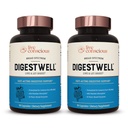 라이브 의식 DigestWell Immediate 지원 - 빠른 행동 소화 지원 | 광대 스펙트럼 효소, Probiotic & 초본 공식 - 매일 가스 및 부유물 감소 - 90 캡슐 (2 팩)