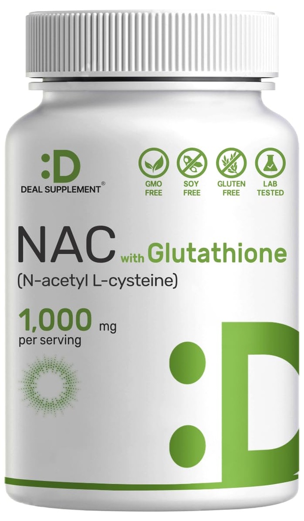 DEAL SUPPLEMENT NAC 보충교재 (N-Acetyl Cysteine) 감소된 글루타티온, 240의 캡슐을 가진 서빙 당 1,000mg – 면역성이 있는 Immune 건강, Lung, & Liver 기능을 위한 지원