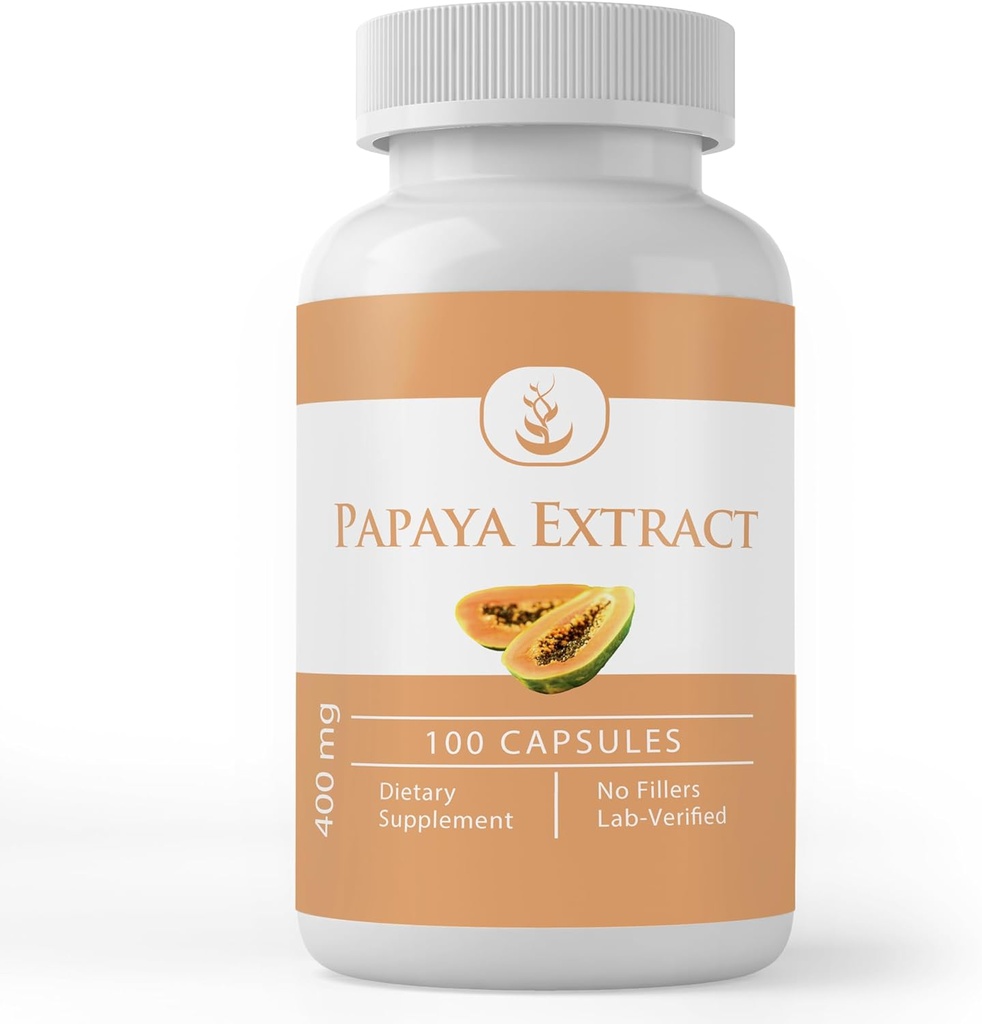 순수한 본래 성분 Papaya 추출물, 항상 순수한, 첨가물 없음 또는 충전물, 실험실 Verified (100 캡슐)