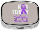 오늘 Epilepsy Awareness 리본 정연한 소형 알약 상자 여행 약 조직 휴대용 격실 금속 알약 상자