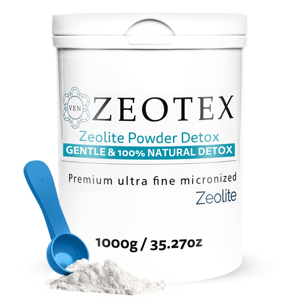 Zeolite Detox Powder – Full Body Cleanse, Gut Health, Energy, Immune 및 pH 지원을위한 Clinoptilolite 보충 | 천연 미네랄 – 1000g