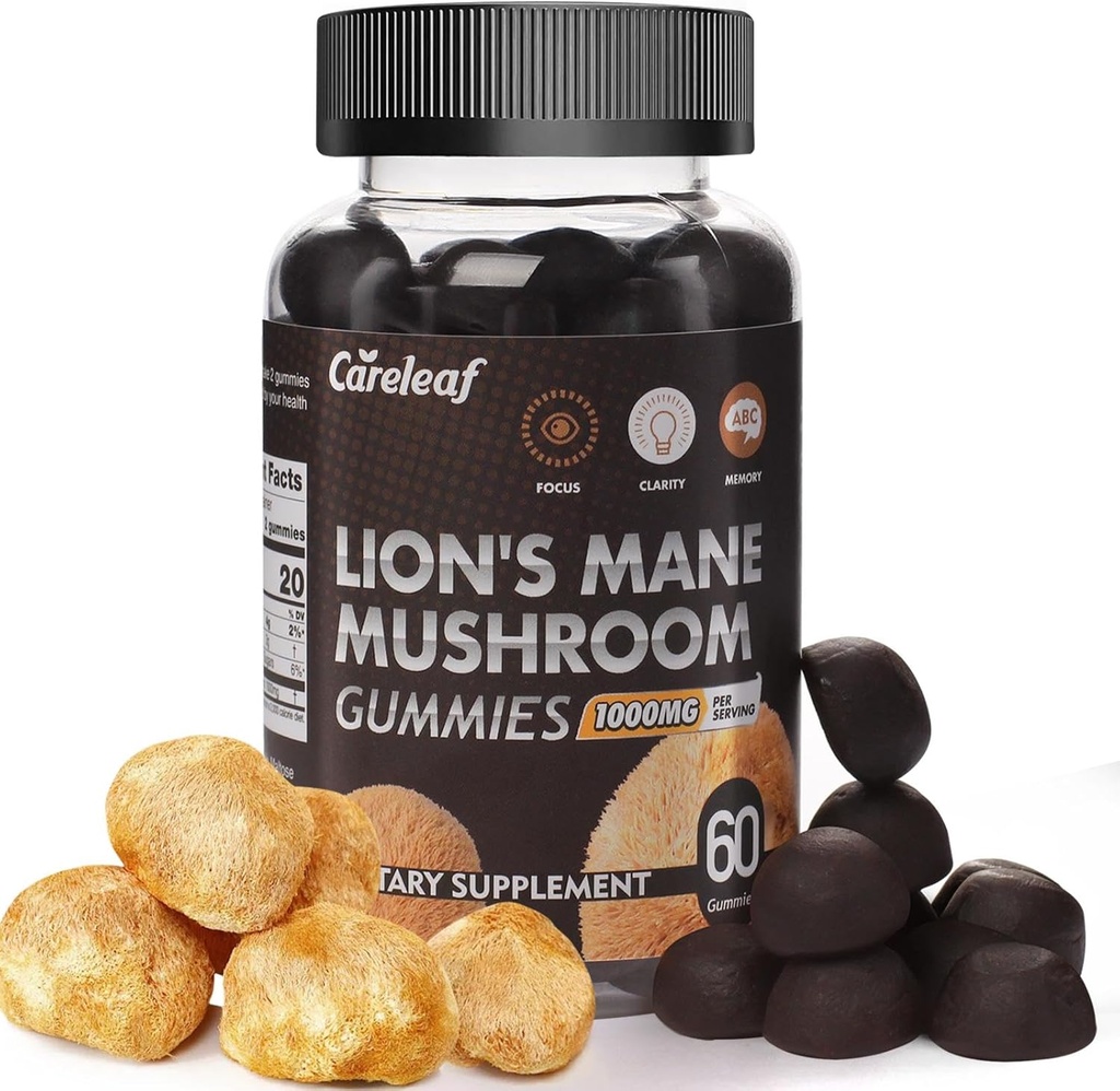 Nootropic 뇌 보충교재를 위한 Lions Mane 버섯 Gummies, 면역 지원, 긴장 구호 버섯 보충교재 열매 풍미 60 조사