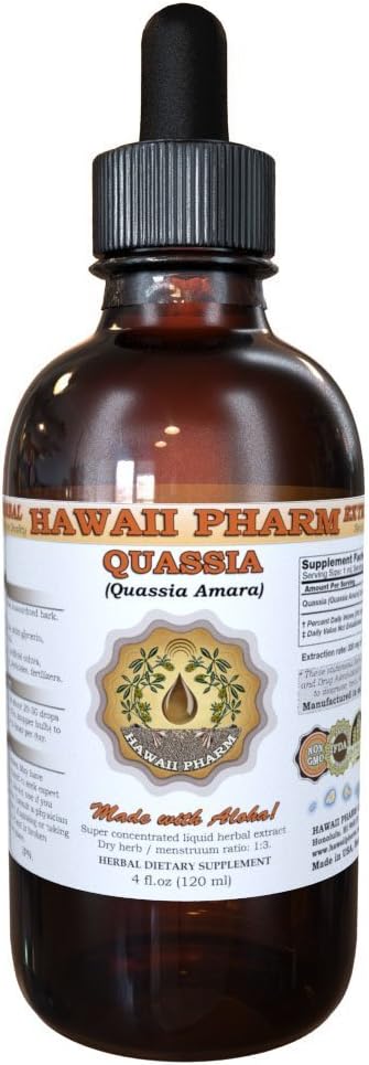 Quassia (Quassia Amara) 액체 추출물, Tincture, 초본 보충교재, 미국, 4 fl.oz에서 만드는 하와이 Pharm