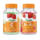 Lifeable 비타민 C 1050mg + 비타민 D3 + 비타민 K2, Gummies 번들 - 훌륭한 타스팅, 비타민 보충, 글루텐 무료, GMO 무료, Chewable Gummy