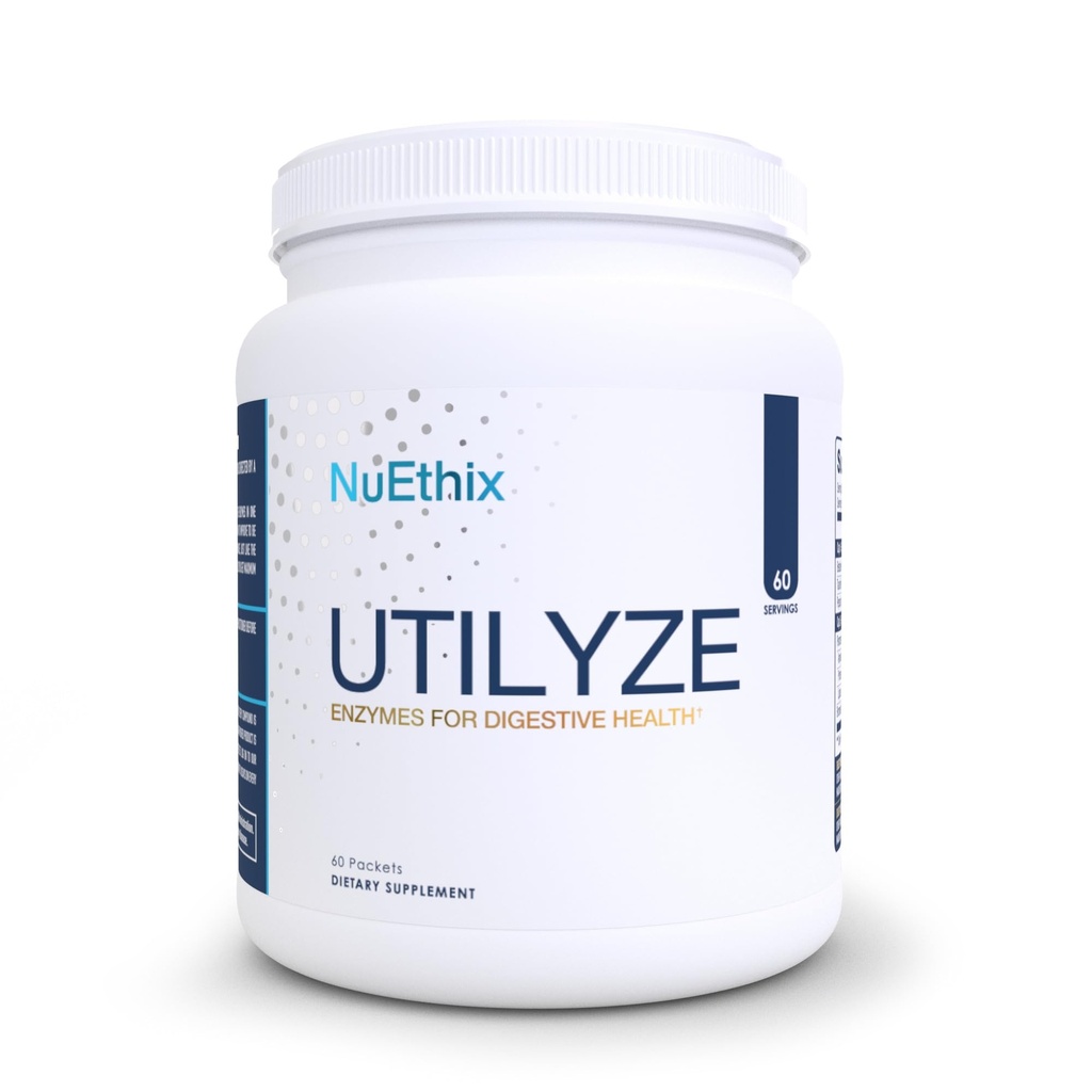 NuEthix Formulation Utilyze Enzymes for Digestive Wellness, 영양 흡수를위한 다이어트 보충, 60 여행 패킷