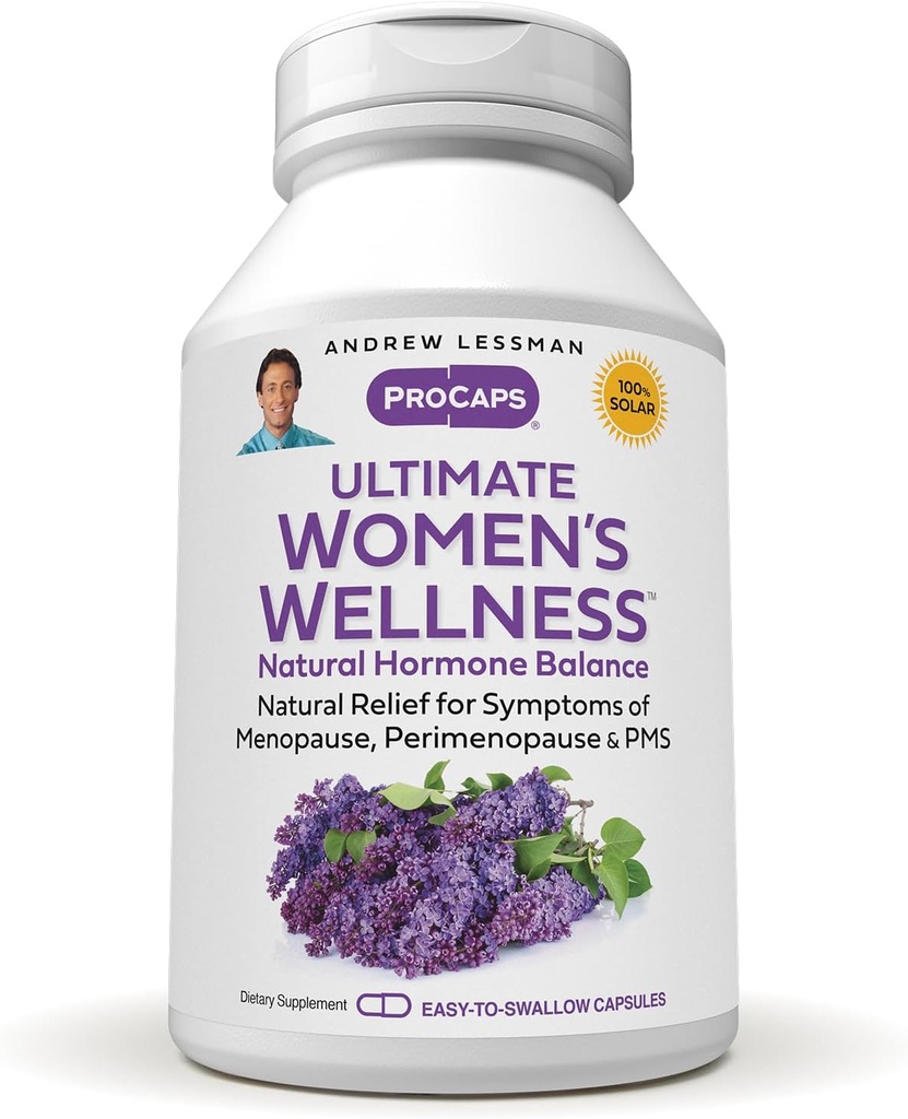 ANDREW LESSMAN 궁극적 인 여성 웰니스 360 캡슐 - Naturally Relieves Menopause Symptoms, PMS, Soy Isoflavones, EGCG, Cranberry, Indole-3-Carbinol과 Perimenopause. 삼키기 캡슐에 쉬운