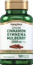 Piping Rock Ceylon Cinnamon Gymnema Mulberry Complex | 2000mg | 180 캡슐 | 초본 보충 | 농축된 추출물 | 비 GMO, 글루텐 프리