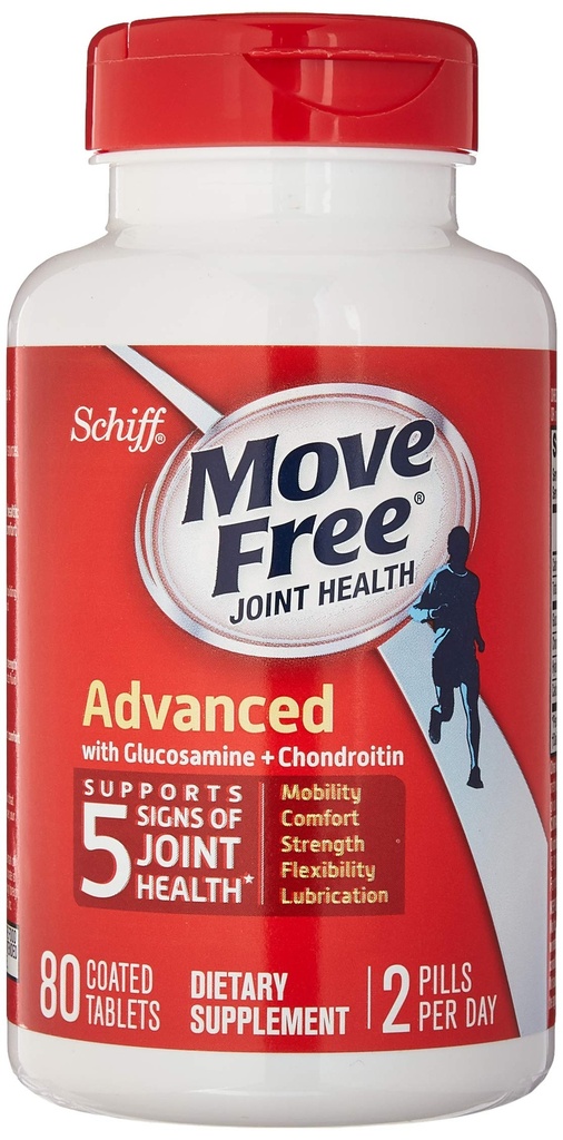 Schiff Move Free Advanced, Glucosamine 및 Chondroitin, 80 카운트와 관절 건강 보충