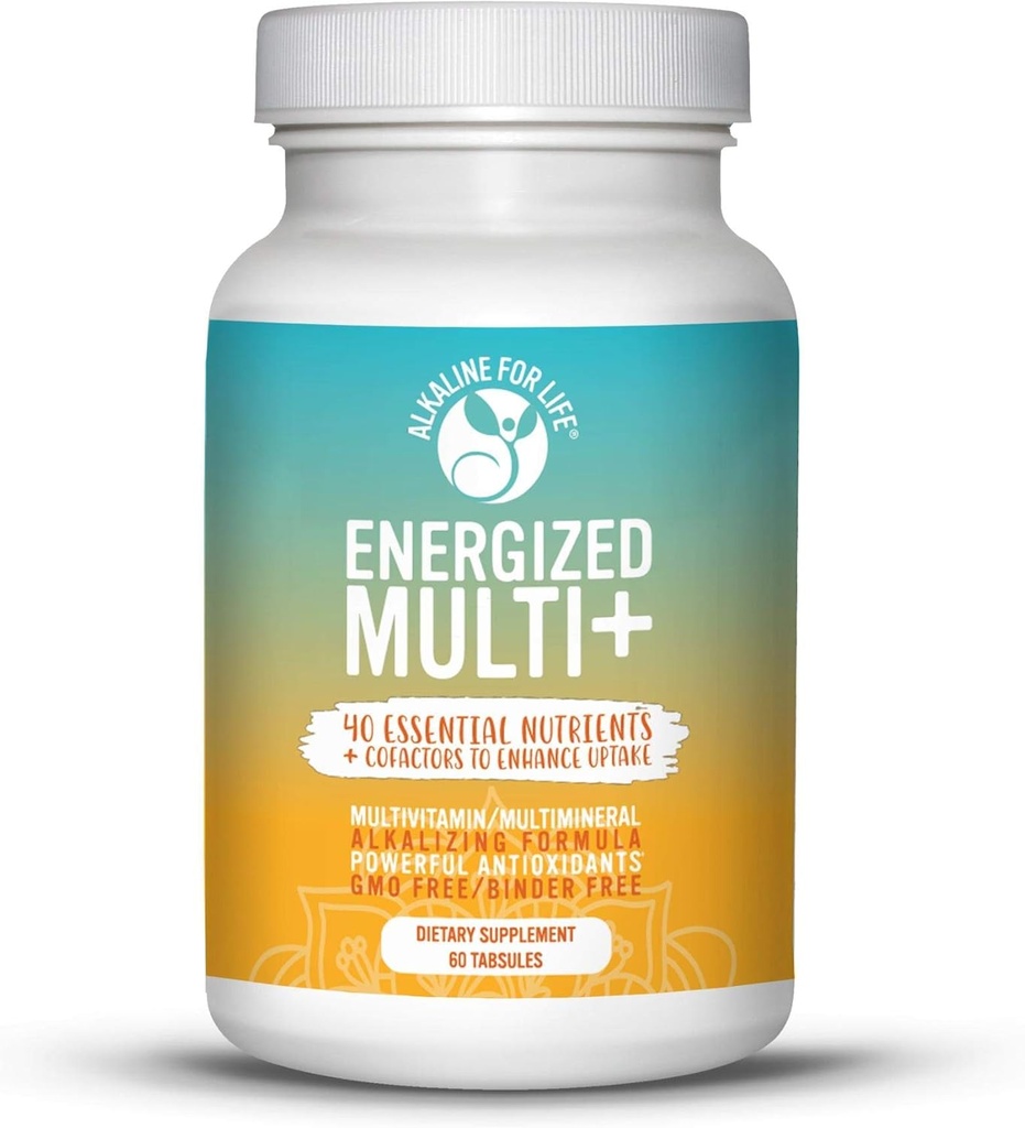 Energized Multi - 40 개의 완전 생물 사용 영양소 B 복합 비타민, 비타민 D, 비타민 C, 비타민 K, 아연, Quercetin, 칼슘, 마그네슘을 함유 한 다비타민 - 180 탭