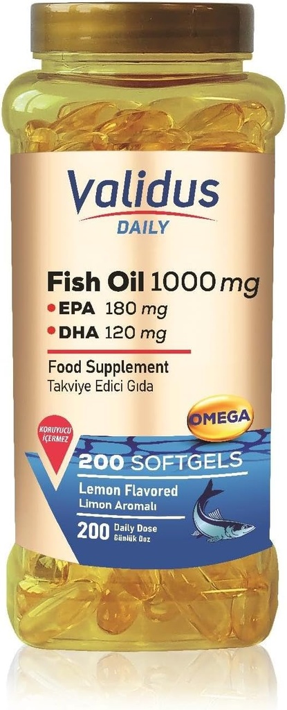 VALIDUS 매일 Omega-3 1000 mg 200 Softgel