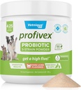 개를위한 Vetnique Labs Profivex Probiotics All Natural Dog Chews & Powder for Digestive Health Probiotics for Dogs 5 Strains of Probiotics & Prebiotics (Powder, 4.25oz)