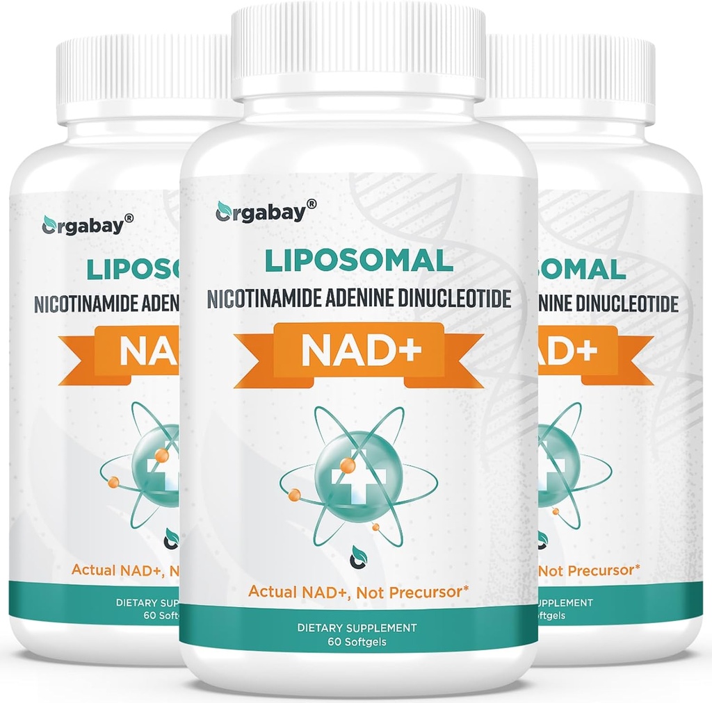 Orgabay Liposomal NAD + 보충 500 mg, 높은 흡수, TMG 250 mg, Nicotinamide Riboside, 지원 세포 에너지, 건강한 노후화 보다는 더 효과적인 실제적인 NAD를 가진 부스트 NAD+