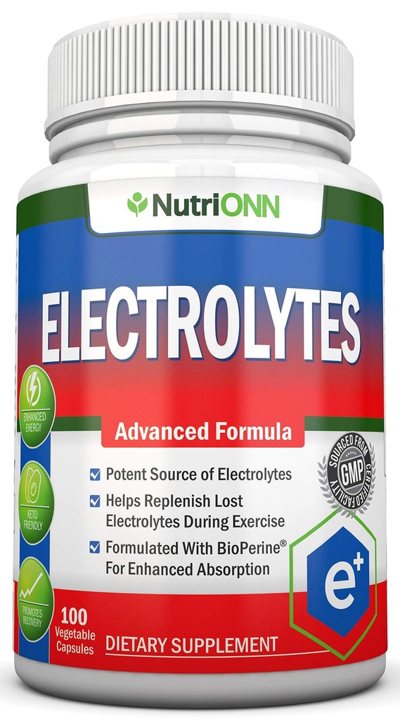 Electrolytes - 100 천연 전해질 보충 캡슐 - 프리미엄 케토 친화적 인 알약 - 설탕 없음 - Hydration, Renewal & Revitalizing - Trace Minerals 칼륨, 마그네슘, 나트륨 소금