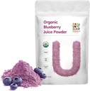 UNLEASH'D ORGANIC 유기 블루 베리 주스 분말 16 oz 100 % 순수 천연 녹색 식품, 항 산화제와 비타민, 보조 소화 및 부스트 면역 기능에 풍부한