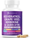 JB Wellness Resveratrol 포도 씨앗 추출물, Berberine, Quercetin - Noni 추출물, N-Acetyl Cysteine, Acai 추출물 - 60 캡슐을 가진 여자와 남자를 위한 폴리페놀 보충교재