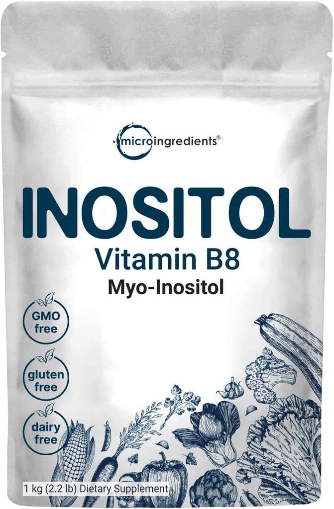 마이크로 재료 Myo-Inositol 분말, 2.2lb (1666 서빙) | 여성용 Inositol 보충교재 | Hormonal Balance & Ovarian Health | Non-GMO, Vegan, Filler-Free 서포트