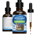 고양이를위한 애완 동물 웰빙 데톡스 골드 - Gentle Detoxification & Elimination Support, Immune System Care, Nettle, Blessed Thistle, Burdock Root - 수의식 공식 초본 보충 2 oz (59 ml)