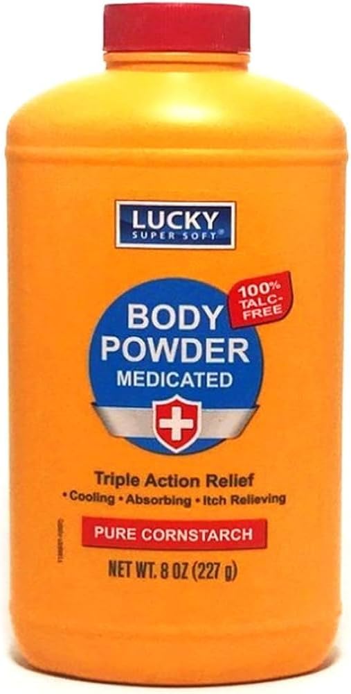 Lucky Super Soft Medicated Body Powder, 8-oz., Soothes Itch, Cools Skin, Poison Ivy, Oak, Sumac의 수분 흡수