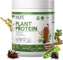 생명 식물 단백질 분말 - 완두, Quinoa & 브라운 쌀 - 25g Protein - Ashwagandha, Green Tea & Grape Seed Extract - 보충 (500g, 초콜렛)