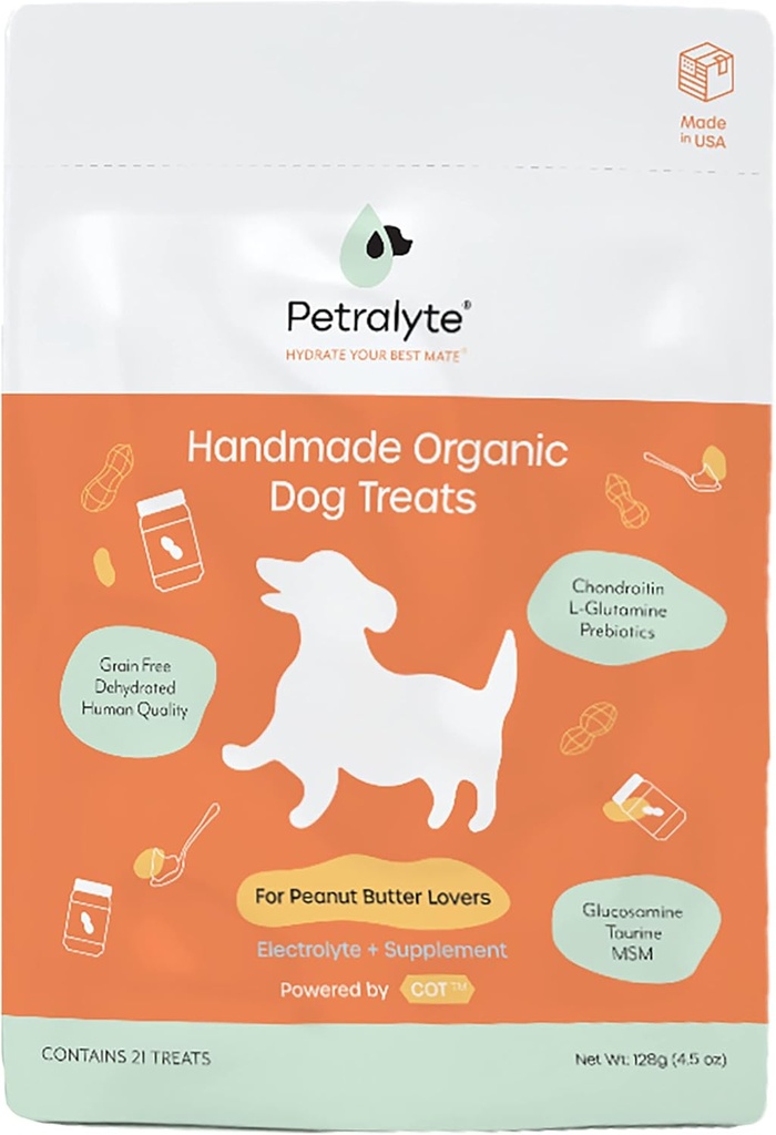 Petralyte Dog Electrolyte 및 Joint Supplement | 유기농 및 모든 천연 개 비타민 및 보충제 | 인화 및 이동성 지원을위한 개 멀티 비타민 혼합 | 땅콩 버터 러버