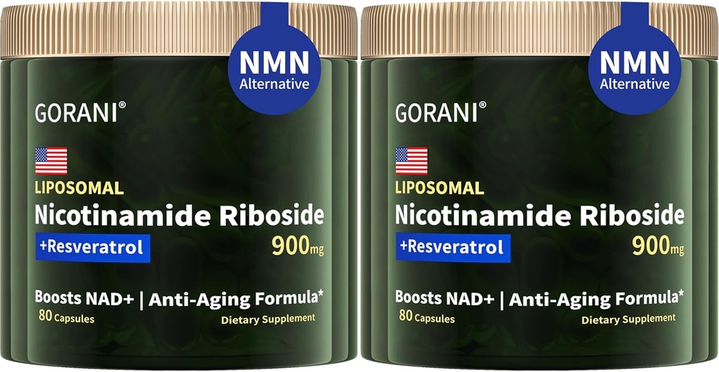 Gorani NAD + 보충 900MG, Nicotinamide Riboside, Liposomal Resveratrol, Quercetin (2)