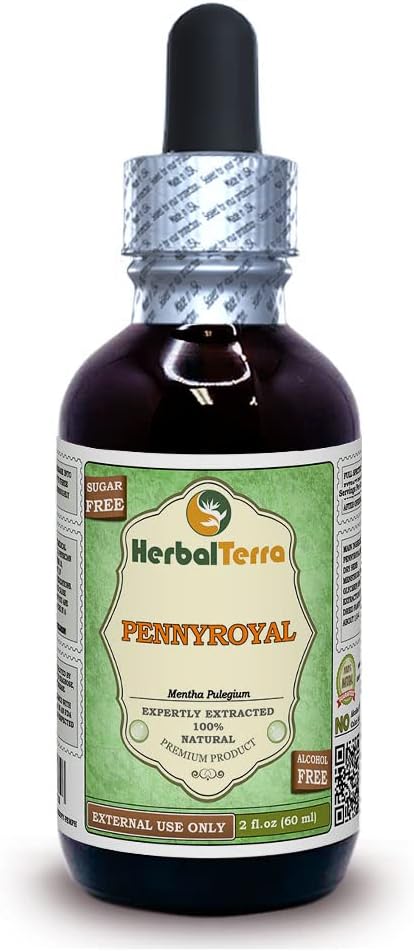 Pennyroyal (Mentha Pulegium) 글리세라이트, 유기 건조 허브 알콜 자유로운 액체 추출물 2개 oz