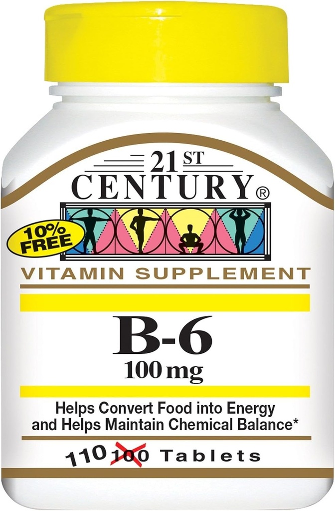 21 세기 B-6 100 mg - 110 정제, 6 팩