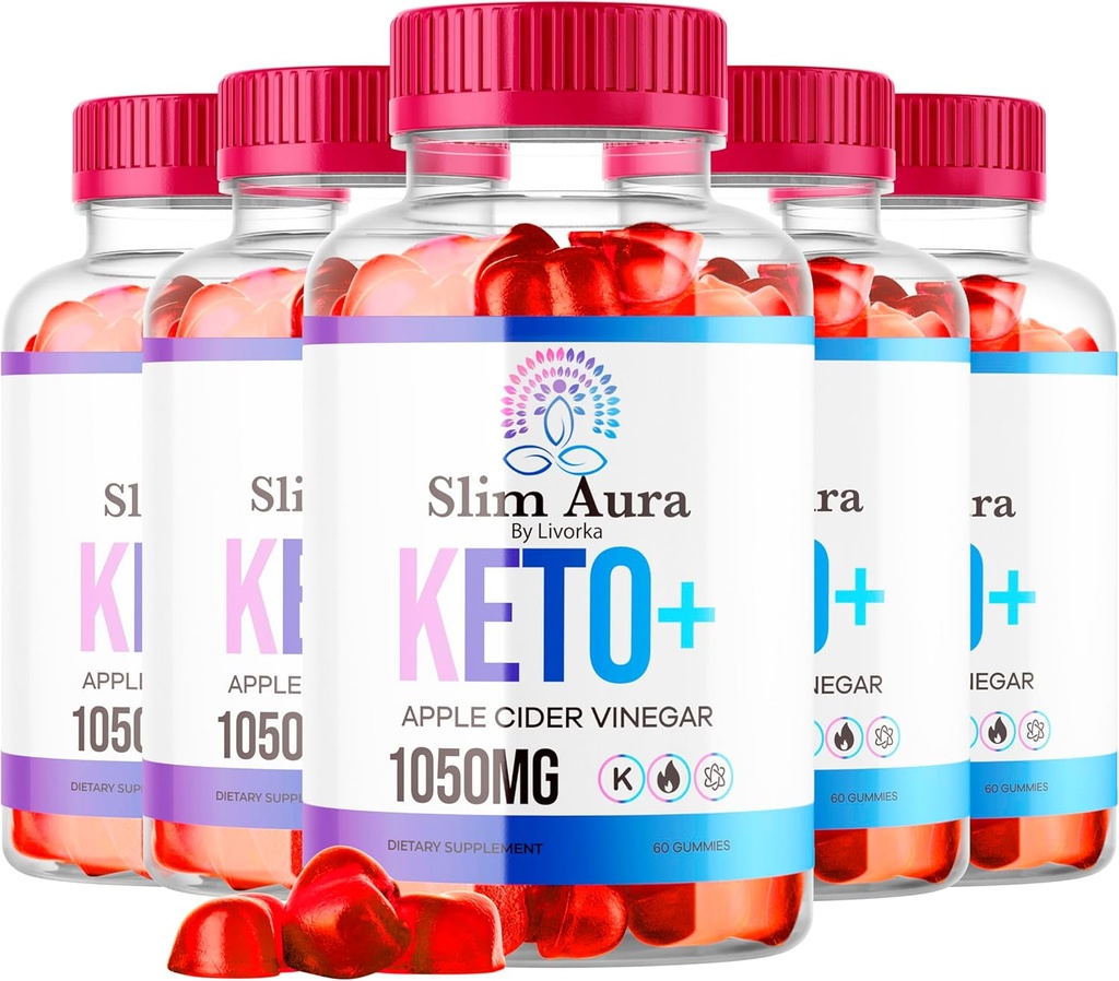 (5 팩) 슬림 Aura Keto ACV Gummies - 공식 슬림 Aura Keto Plus Apple Cider Vinegar 1050MG 고급 공식 거미, 모든 천연 프리미엄 공식, Slimaura Gomitas 리뷰, 5 개월 동안 300 Gummies