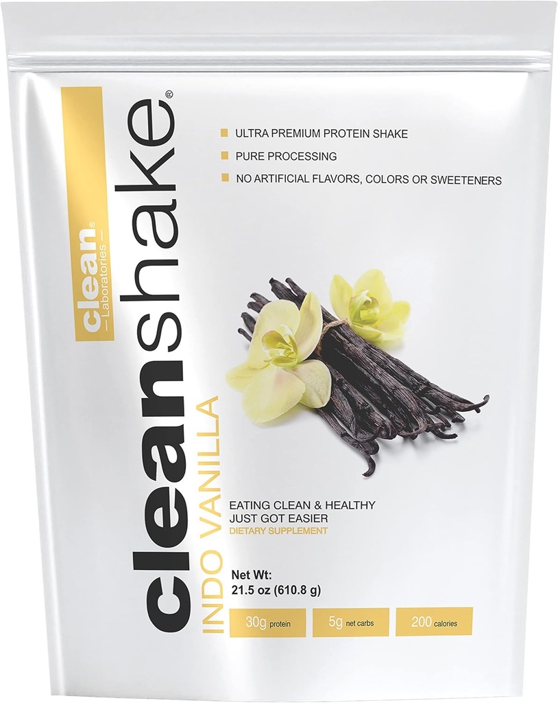 CleanShake Ultra-Premium 단백질 셰이크. 21 유기 성분, 23 비타민 및 무기물 및 비 GMO 및 rGBH-Free 잔디 Fed Whey Protein을 가진 청결한 단백질 분말 Shake. 단백질 인증.