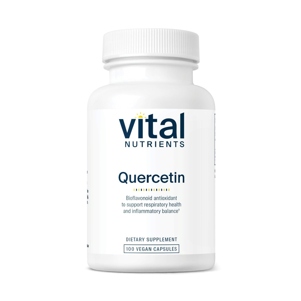 Vital Nutrients Quercetin | 시우스, 호흡, 심장 및 면역 기능 지원을위한 Bioflavonoids와 Vegan Quercetin 보충 | 글루텐, 낙농장, 콩 무료 | 500mg | 100 캡슐