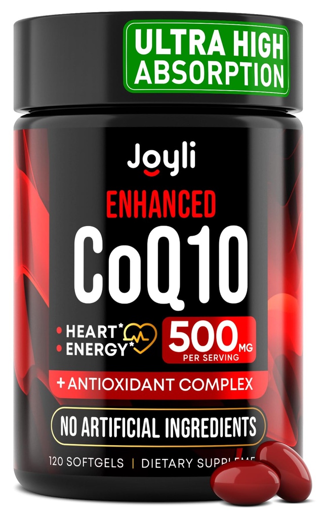 높은 흡수 CoQ10 500MG - 심장 건강 및 에너지 생산을 위한 Co Q 10 보충교재 120 Softgels - Coenzyme Q10를 가진 CoQ10 영양 보충교재를 강화했습니다 - coq10 400mg softgels에 대안
