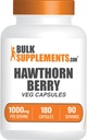 BulkSupplements.com 호손 베리 캡슐 - 초본 보충, 호손 베리 추출물 1000mg - 글루텐 무료, 서빙 당 2 캡슐, 180 개 (팩 1)