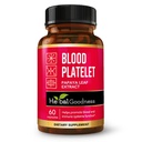 초본 Goodness Papaya 잎 혈액 플래튼 캡슐 - 60/600mg 20x 힘 - 혈액 플래튼, 뼈 Marrow, 면역 지원 - 혈액 Cleanse 공식 - 초본 Remedy - 미국에서 만드는