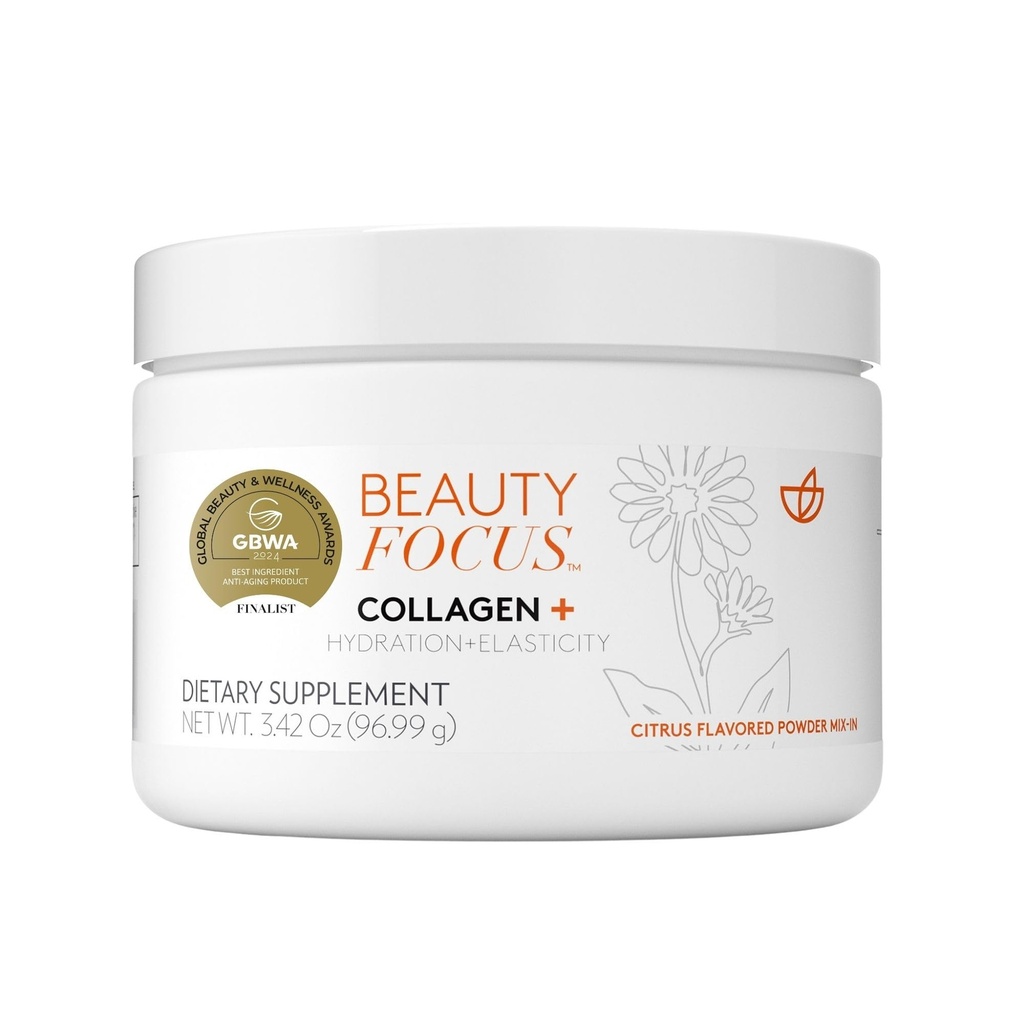 Nu Skin Collagen+ Powder Mix-in | Lutein & Acerola Cherry를 사용한 Citrus-Flavored Collagen Peptide | 피부 탄력성, 톤 및 질감 지원 | 30 인분