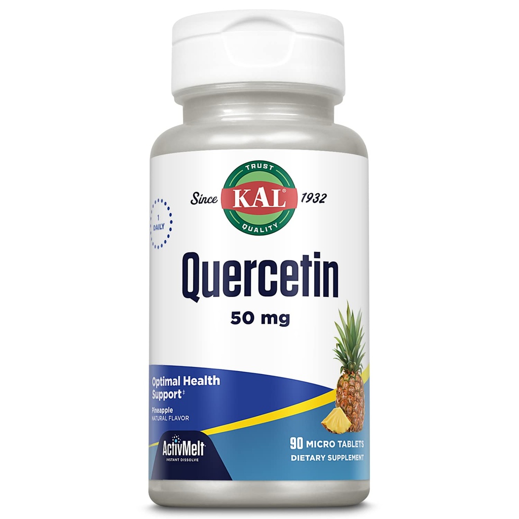 KAL Quercetin ActivMelt, 최적의 건강 및 웰빙 지원 보충교재, Bioflavonoids, 자연적인 파인애플 풍미, 90의 서빙, 90의 즉시 용해 마이크로 정제