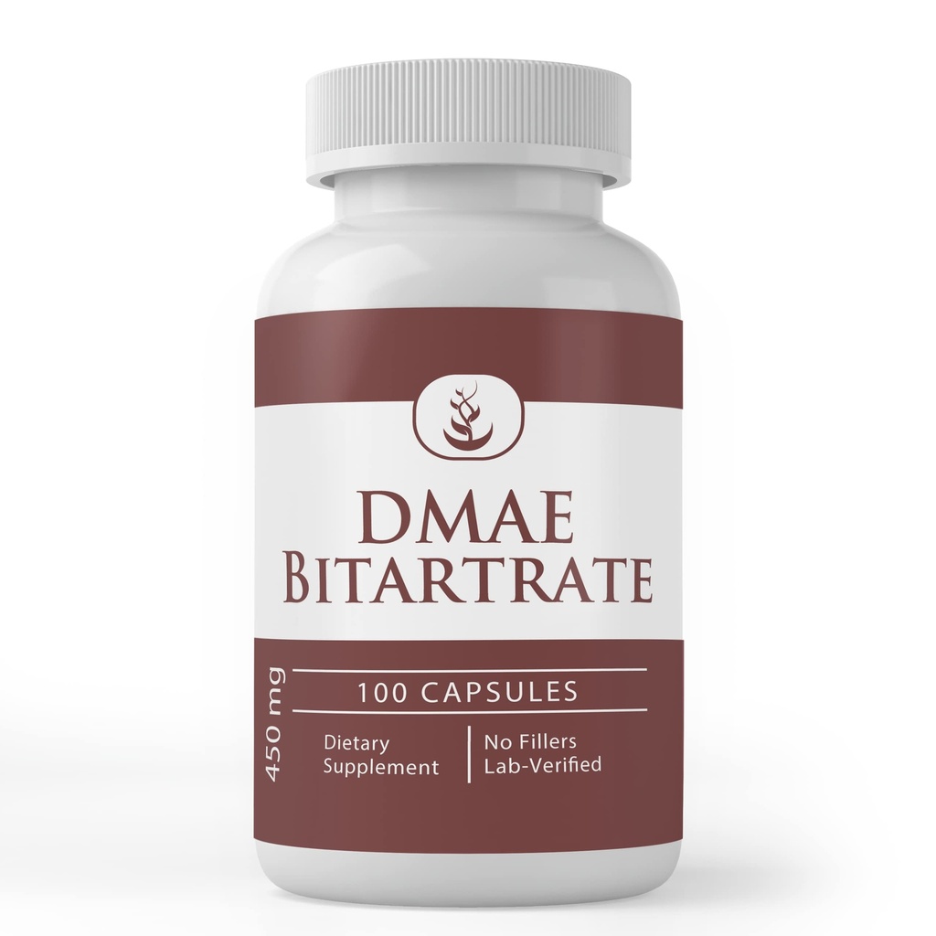 순수한 본래 성분 DMAE Bitartrate, (100의 캡슐) 항상 순수한, 첨가물 없음 또는 충전물, 실험실 Verified