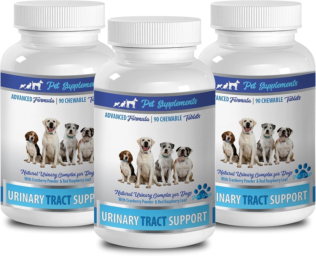 신장 방광 기복 개 - DOG URINARY TRACT SUPPORT - NATURAL CRANBERRY SOLUTION - BLADDER HEALTH - VET RECOMMENDED - 개 크랜베리 보충 분말 - 3 병 (270 치료)