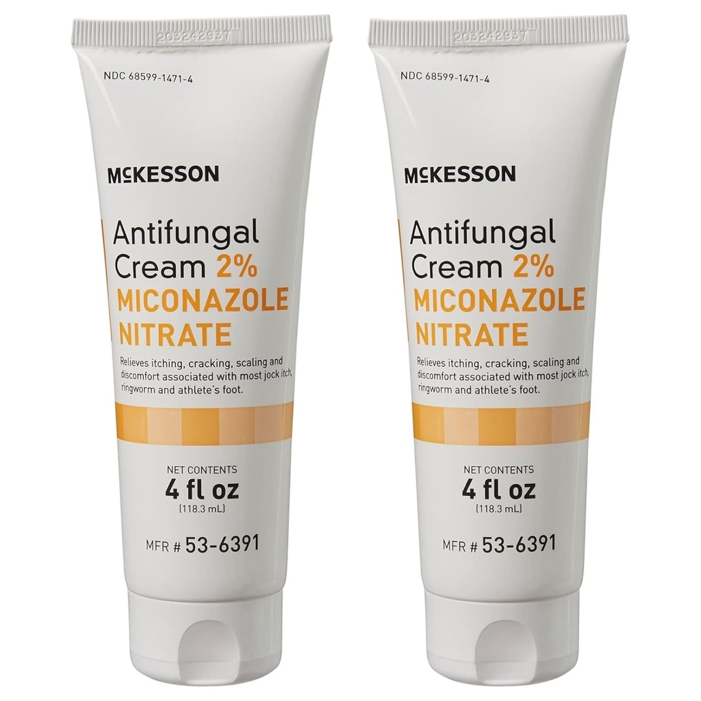 McKesson 항진균 크림, 2% Miconazole 질산염 - 구출, 굽기, Jock Itch, Ringworm 및 Athlete 발에서 금기 - 4 oz., 2 조사