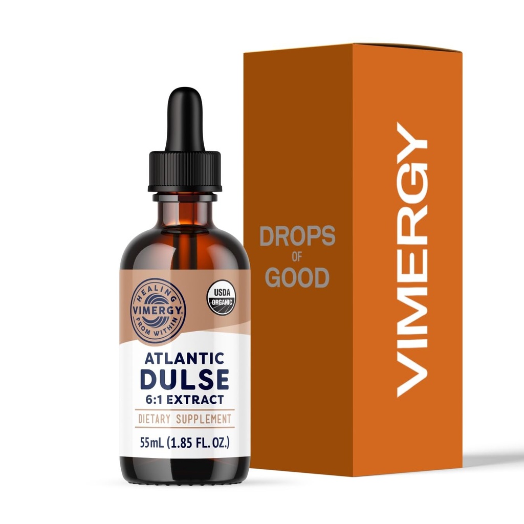 Vimergy Atlantic Dulse Liquid - 산화 지원 * - 무료 Radical Protection * - 유기, Vegan, 글루텐 - 무료 - 55 서빙 (55 mL)